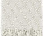 Bourina Throw Blanket-50 X 60 Beige, Textured Solid Soft Sofathrow,, Off... - $31.99