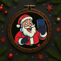 Santa Claus takes a selfie - Cross-stitch pattern PDF - Instant download - $5.00