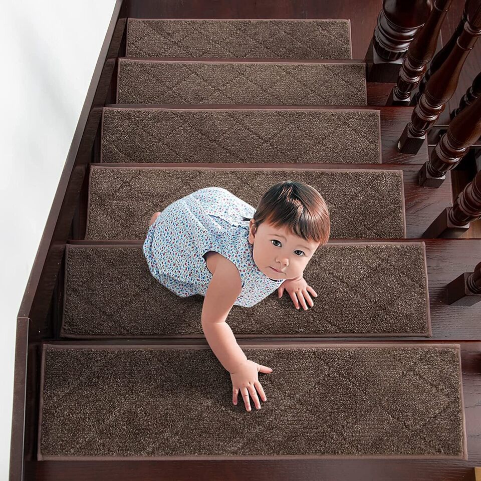 Primary image for Stair Treads for Wooden Steps, 8" X 30"(4 Pcs) Non Slip Indoor Stair Runner Mats