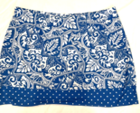 Susan Graver Blue and White Floral and Polka Dot Lined Knit Pencil Skirt... - $23.74