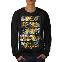 Sex Drugs Rock Roll Jumper Free Style Men Sweatshirt - £14.20 GBP