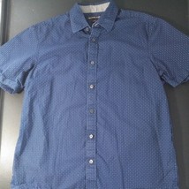 Michael Kors Mens Classic Fit Short Sleeve Button Down Shirt  Medium Blue/White - £15.81 GBP