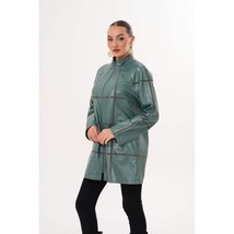 Vinci The Prado Reversible Green Leather Women Jacket image 15