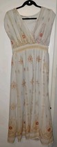 Lapogee Dress Women&#39;s Large Empire Smocked Waist V Neck Maxi Boho Beachy... - $21.99