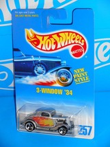 Hot Wheels Mid 1990s Mainline #257 3-Window &#39;34 Ford Silver w/ 3SPs - £3.10 GBP