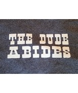 The Dude Abides Big Lebowski Heather Blue Gray T Shirt L Large Tee - $9.85