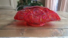 Vintage Red FENTON Carnival Glass Banana Boat Bowl 12&quot; - £96.17 GBP