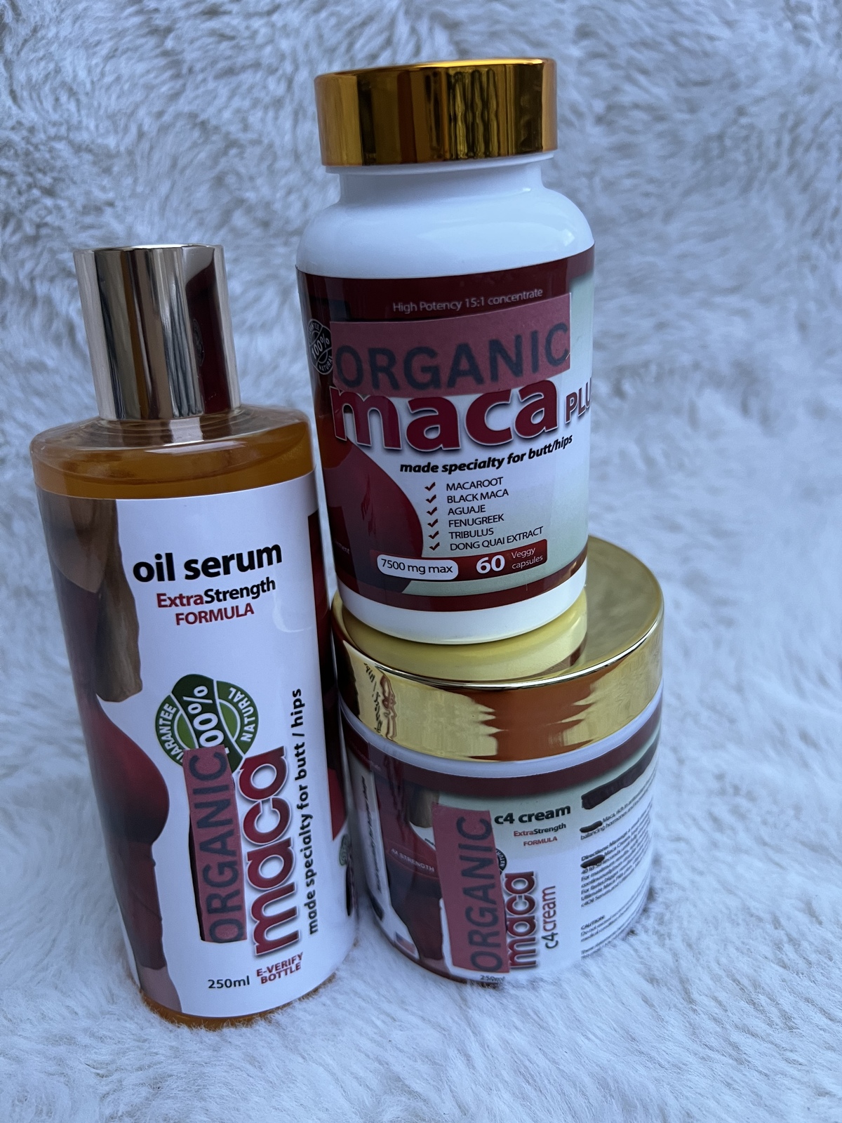 Ultimate maca butt enlargement c4cream, serum and 60 capsules