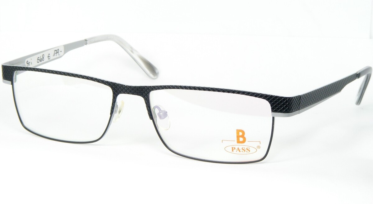 PASS P360 420 Negro/Plateado-Gris Gafas Marco 55-16-138mm Alemania - $76.21
