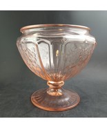 c.1930s &#39;Mayfair Open Rose&#39; Pink Depression Glass Pedestal Candy Dish, N... - $16.27 CAD