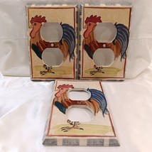 RARE All Fired Up! 3 Rooster Outlet Electric Covers Country Decor - £36.55 GBP