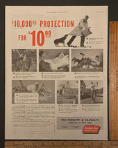 Vintage Print Ad The Fidelity Casualty Accident Insurance Photos 1940s E... - $11.75