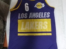 NBA Men&#39;s Small LA Lakers #6 LeBron James Sleeveless Jersey Purple Yellow - £9.17 GBP