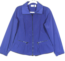 Zenergy by Chico&#39;s Women&#39;s Size 0 Windbreaker Jacket Purple Peplum Zip U... - £19.63 GBP