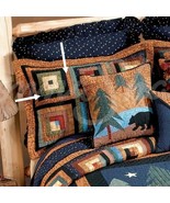 Donna Sharp Midnight Bear Pillow Sham Quilted Standard 100% Cotton Cabin... - £54.11 GBP