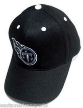 Tennessee Titans NFL Black Out Tonal Gray White Logo Hat Cap Adult Adjustable - £15.05 GBP