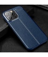 Case for iPhone 16 Plus (Color: Navy Blue)  Grain Pattern Hard Back Har... - $739.38 MXN
