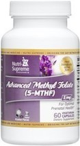 Nutri-Supreme Research Advanced Methyl Folate (5-MTHF) 1 Mg - 60 Vegetar... - $24.48