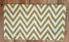 Pottery Barn CHEVRON ZIG ZAG Pillow Cover EMBROIDERED White/Gold NewDEFE... - $15.00