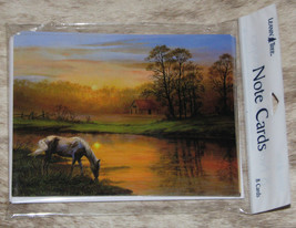 LEANIN TREE Horse Drinking Farm Scene~Pack of 8 Notecards #35672~Blank I... - £6.97 GBP