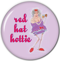 PURSE MIRROR W/ ORGANZA BAG RED HAT LADIES ART &quot;RED HAT HOTTIE&quot; 3 INCH - $10.93 CAD