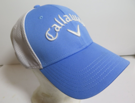 New Callaway 2017 Collection Hat White Light Bue Fitted Sz S/M Golf Cap ... - £29.22 GBP