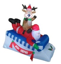 5 Foot Tall Christmas LED Inflatable Santa Reindeer Moose Sleigh Sled De... - $819.68 MXN