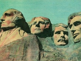 Black Hills South Dakota SD Mount Rushmore Monumento Non Usato Lino Postcard Q16 - £2.36 GBP