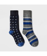 Goodfellow &amp; Co. Men&#39;s Novelty Striped Socks 2 Pack Navy/Gray Shoe Size ... - $275.44 MXN