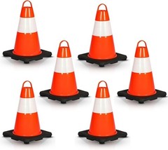 Pyle 12&quot; PVC Traffic Cones 6 Pieces - High Visibility Cones for Parking ... - $30.24