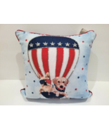 Patriotic 4th of July Dog Labrador French Bulldog Beaded Pillow Red Blue... - £26.18 GBP