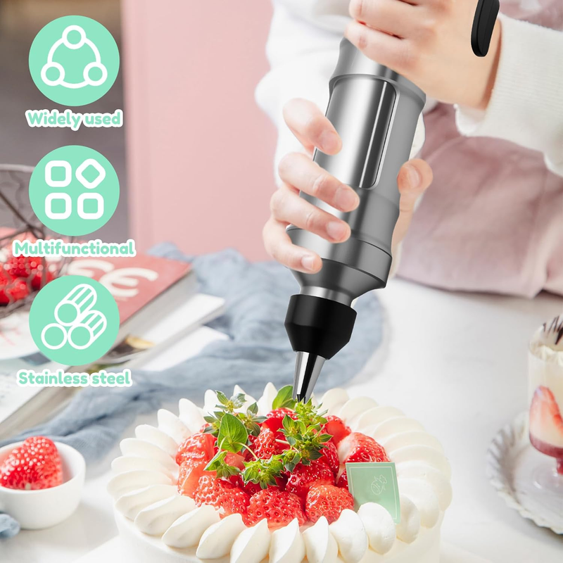 13 Pcs Dessert Decorating Syringe Set with 6 Nozzles 3 Cream Scrapers Complete C Item image 5