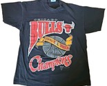Chicago Bulls T-Shirt Single Stitch 1991 World Champs Size L USA Vtg - £39.18 GBP