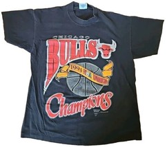 Chicago Bulls T-Shirt Single Stitch 1991 World Champs Size L USA Vtg - £39.38 GBP