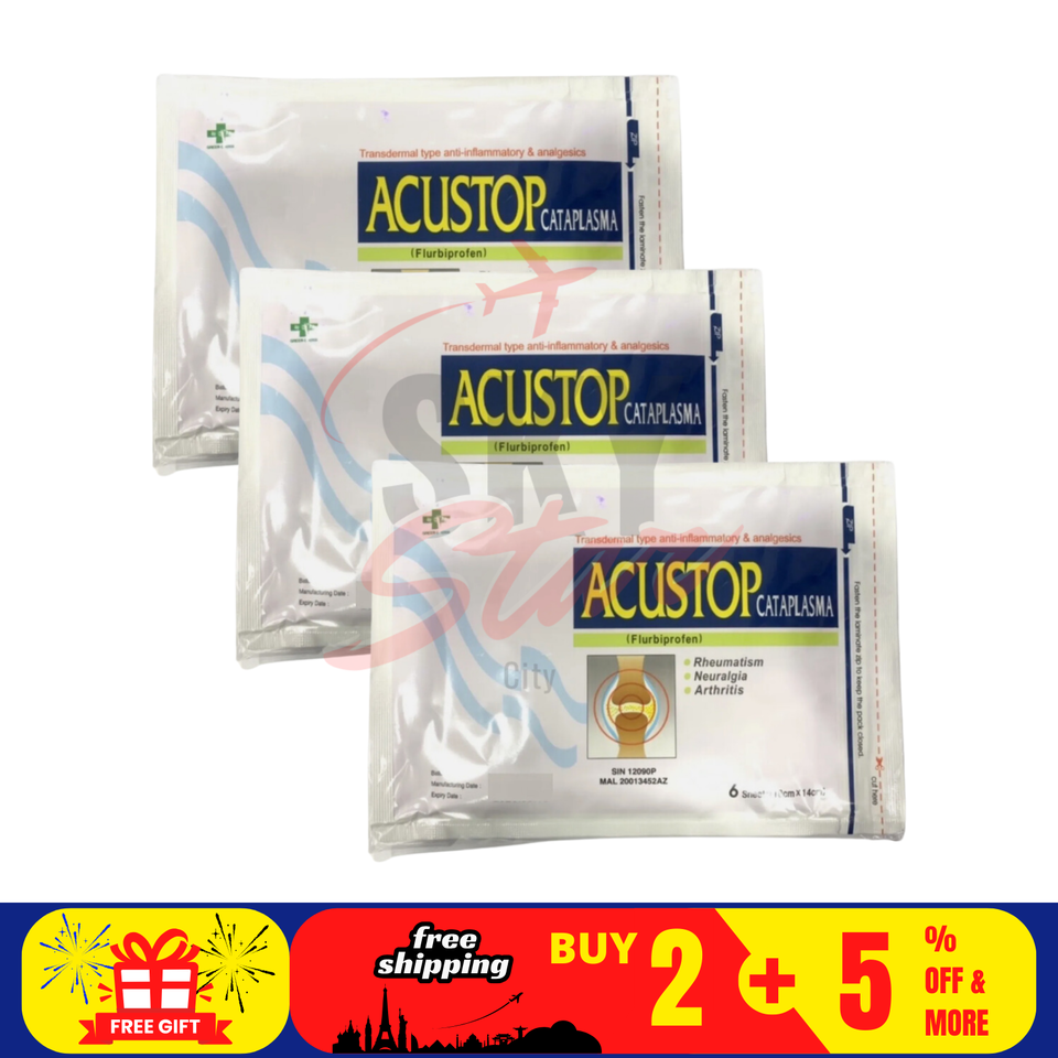 3 Pack Acustop Cataplasma Plaster Analgesic Release Body Shoulder Joint - $35.14