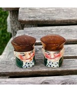 Toby Head Salt Pepper Shakers Vintage Ceramic Painted Japan Collectible - $18.58