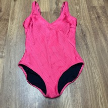 Gottex Hot Pink Textured Fuax Wrap Scoop Back One Piece Swim Suit Womens... - $25.74