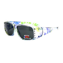 Womens Fit Over Glasses Polarized Lens Sunglasses Rhinestones Floral Prints - £11.01 GBP+