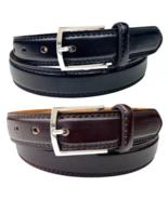 2 Barbados Leather Dress Belts Mens 1-Brown 1-Black Size 34-36 Genuine L... - £11.60 GBP