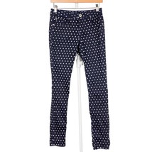 Justice Girls Jeans 14R Simply Low Dark Blue Polka Dot Skinny Pockets Cotton - £9.36 GBP