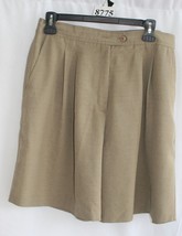 BEIGE SIZE 16 SHORTS ZIPPER BUTTON PLEATED POCKETS #8775 - £5.68 GBP