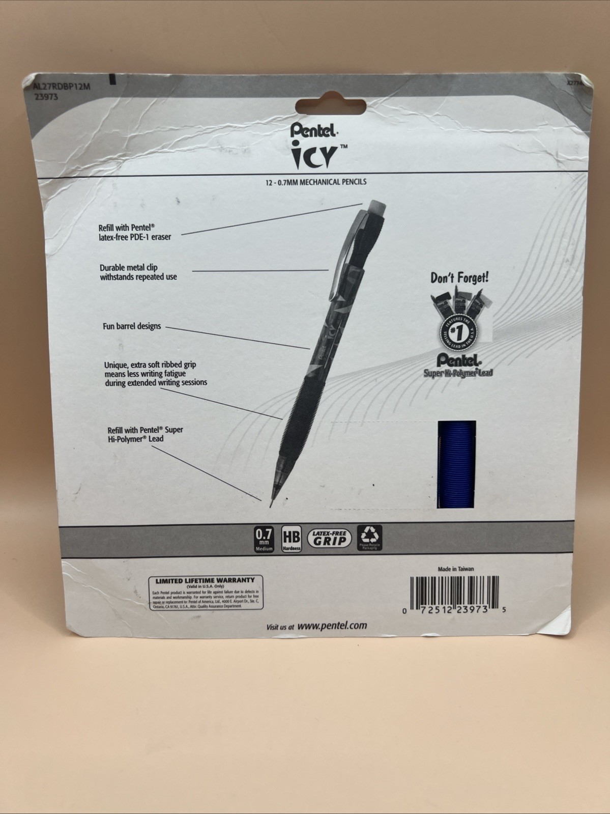 12 Pentel Razzle Dazzle Icy Automatic Pencil 0.7 mm Assorted Barrel Colors NEW Item image 4