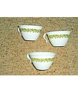 Corelle Corning Hook Handle Tea Coffee Cups Green Spring Blossom Daisies - £15.17 GBP