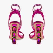 The Torola Fuchsia Stony Heel Leather Women Sandal Final Sale! image 3