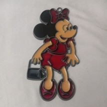 Vintage Disney MINNIE MOUSE Stained Glass Suncatcher Hanging Window Ornament 6&quot;  - £20.56 GBP
