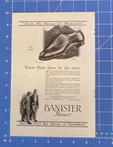 Vintage Print Ad Banister Men&#39;s Shoes The Leeds Top Hat Walking Stick 10... - $11.75