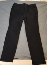 Talbots Jeans Womens 14 Flawless Slim Ankle Long High Rise Black Denim S... - $22.95