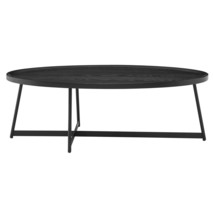 47&quot; Black Manufactured Wood Oval Coffee Table - £541.66 GBP