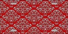 Red White Damask Print Metal Novelty License Plate LP-4623 - $354.02 MXN