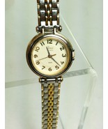 Timex Watch Womens Stainless Steel Silver Gold Water Resistant White Qua... - £23.21 GBP